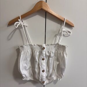 H&M White Buttoned Crop Top